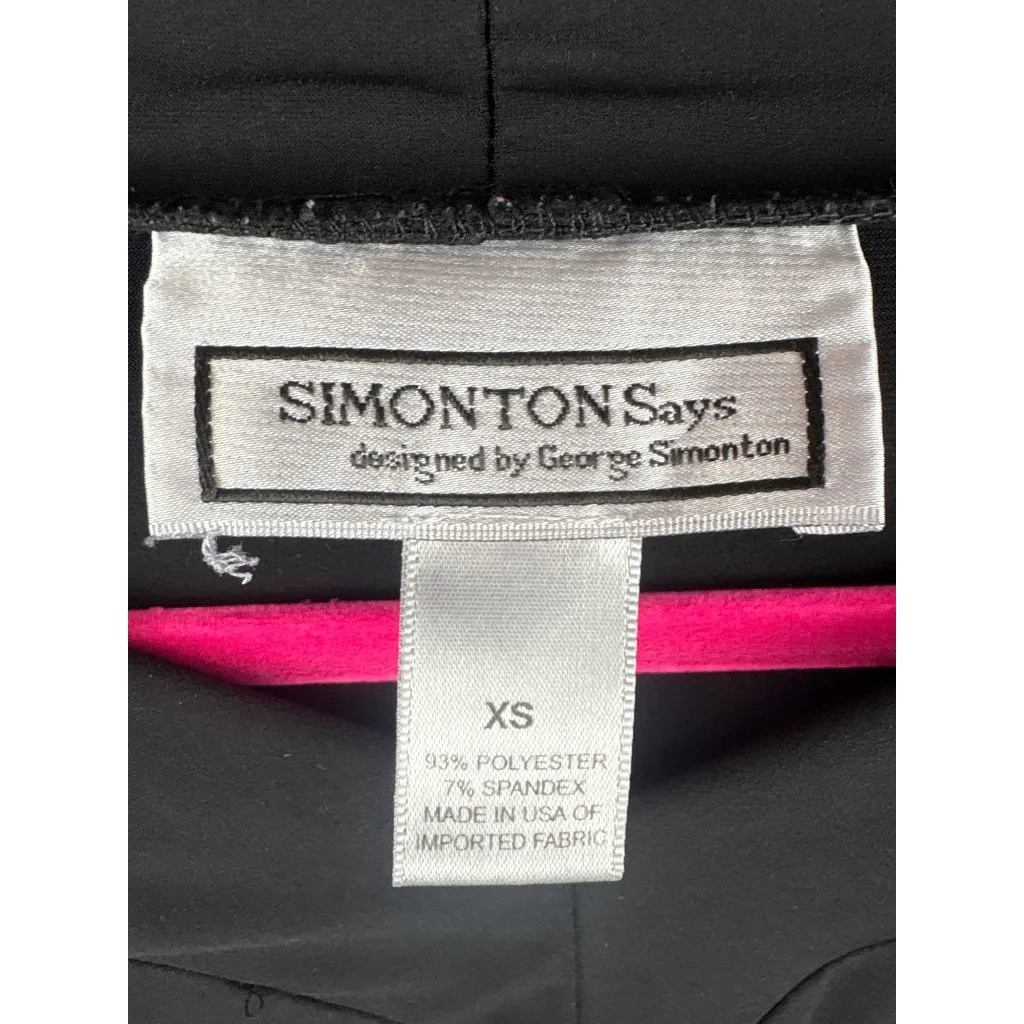 Simonton Says Black Long Sleeve Top XS Polyester Spandex Blend - Image 3