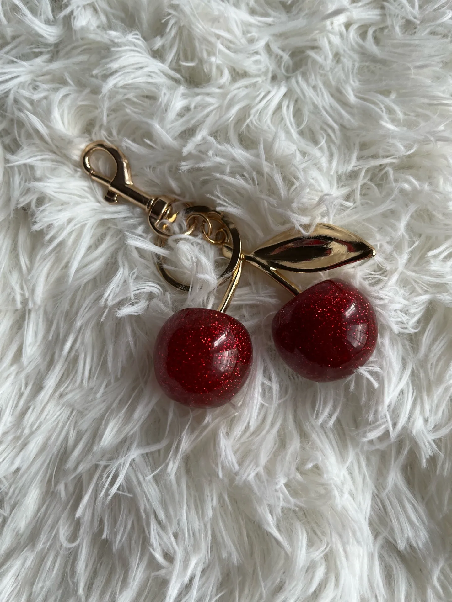 Gold and Red Cherry Purse Charm - Image 2