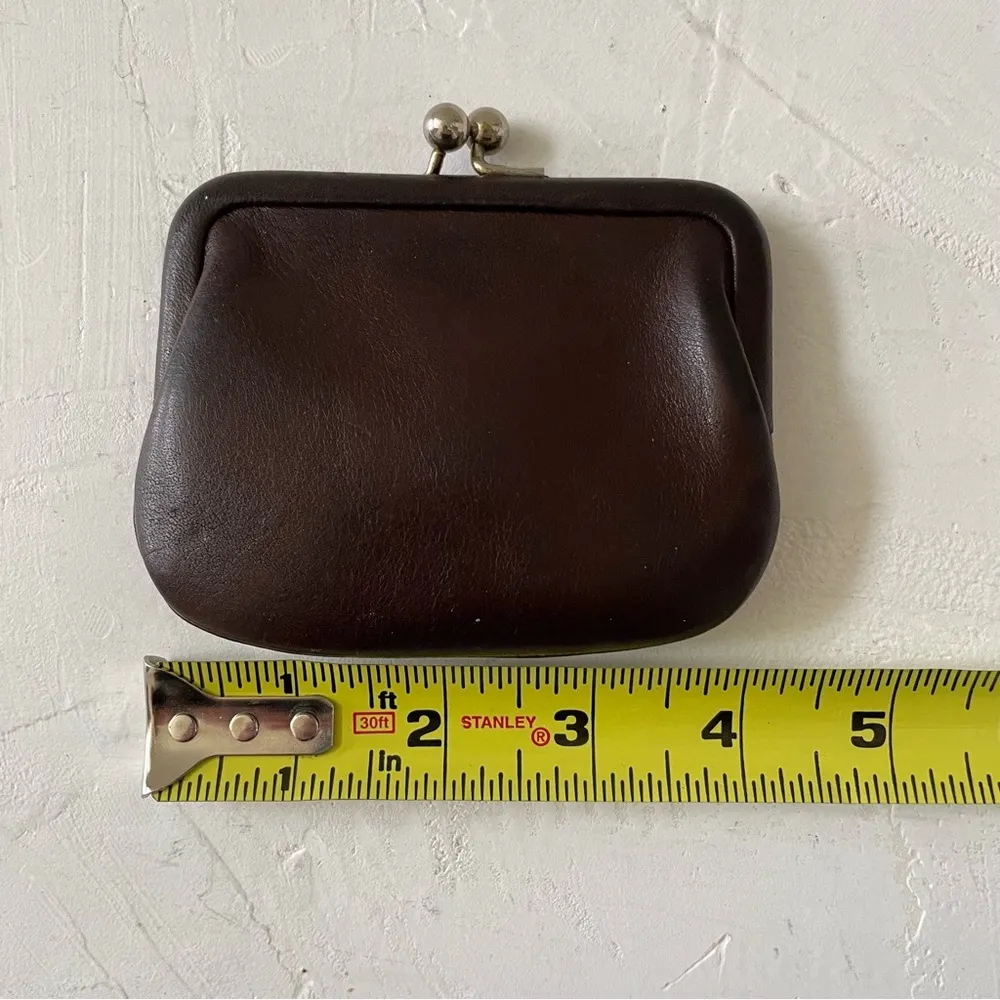 Vintage Coach Mahogany Leather Kisslock Coin Wallet Pouch - Image 10