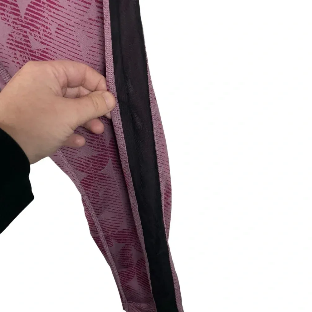 Asics Kate Mesh Capri Leggings Purple Oxide/Dried Berry Linear Eclipse Size M - Image 9
