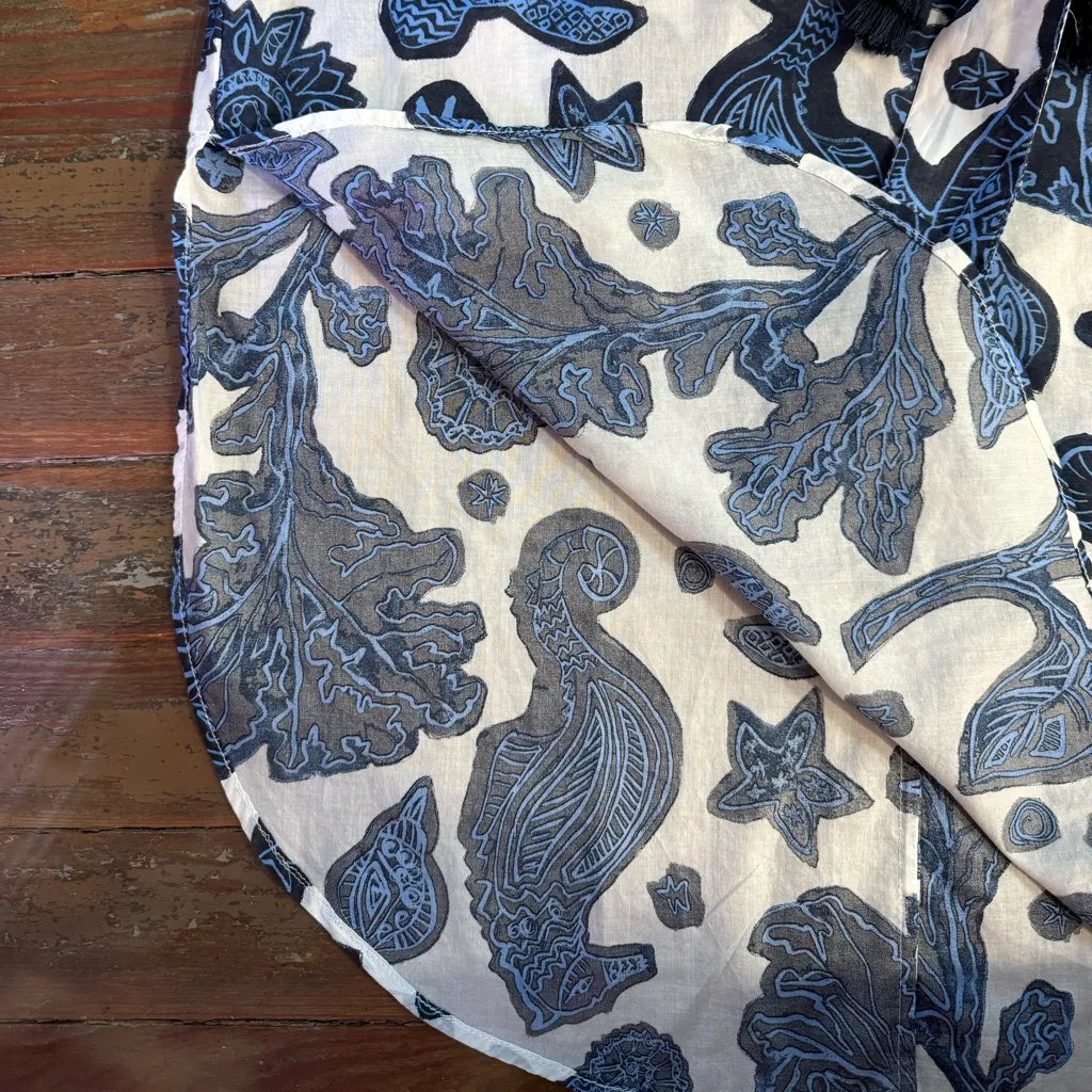 H&M 100% Cotton Turtle Seashell Print Dress/Coverup ~ Size XS 💚🍄 - Image 9