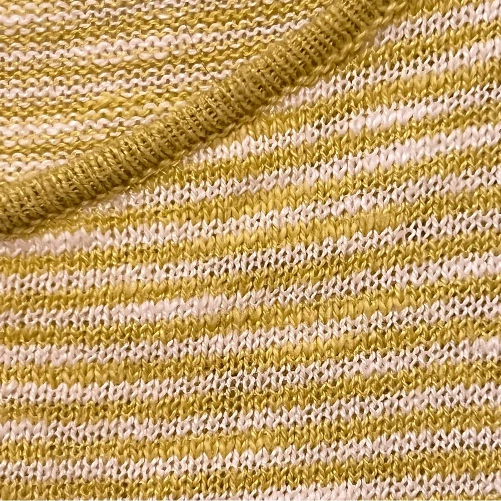 Eileen Fisher Organic Linen and Organic Cotton blend striped pullover yellow M - Image 5
