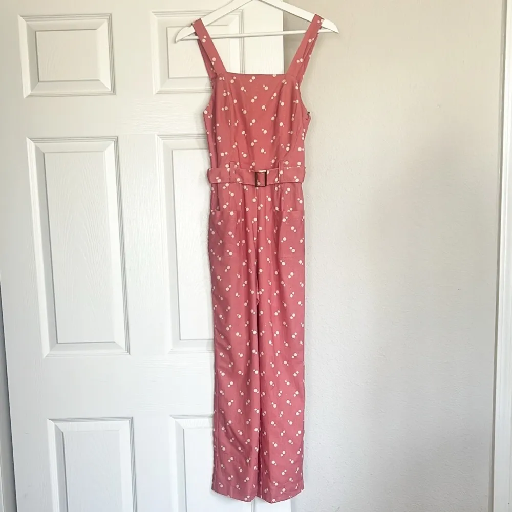 NWT ELLEJAY Holly Polka Dot Linen Blend Jumpsuit - Image 2