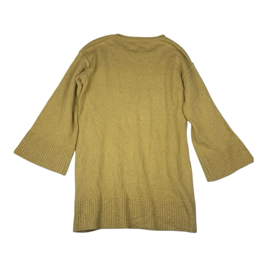 Free people beach size XL yellow sweater tunic dress bell Mustard Knit - Image 2