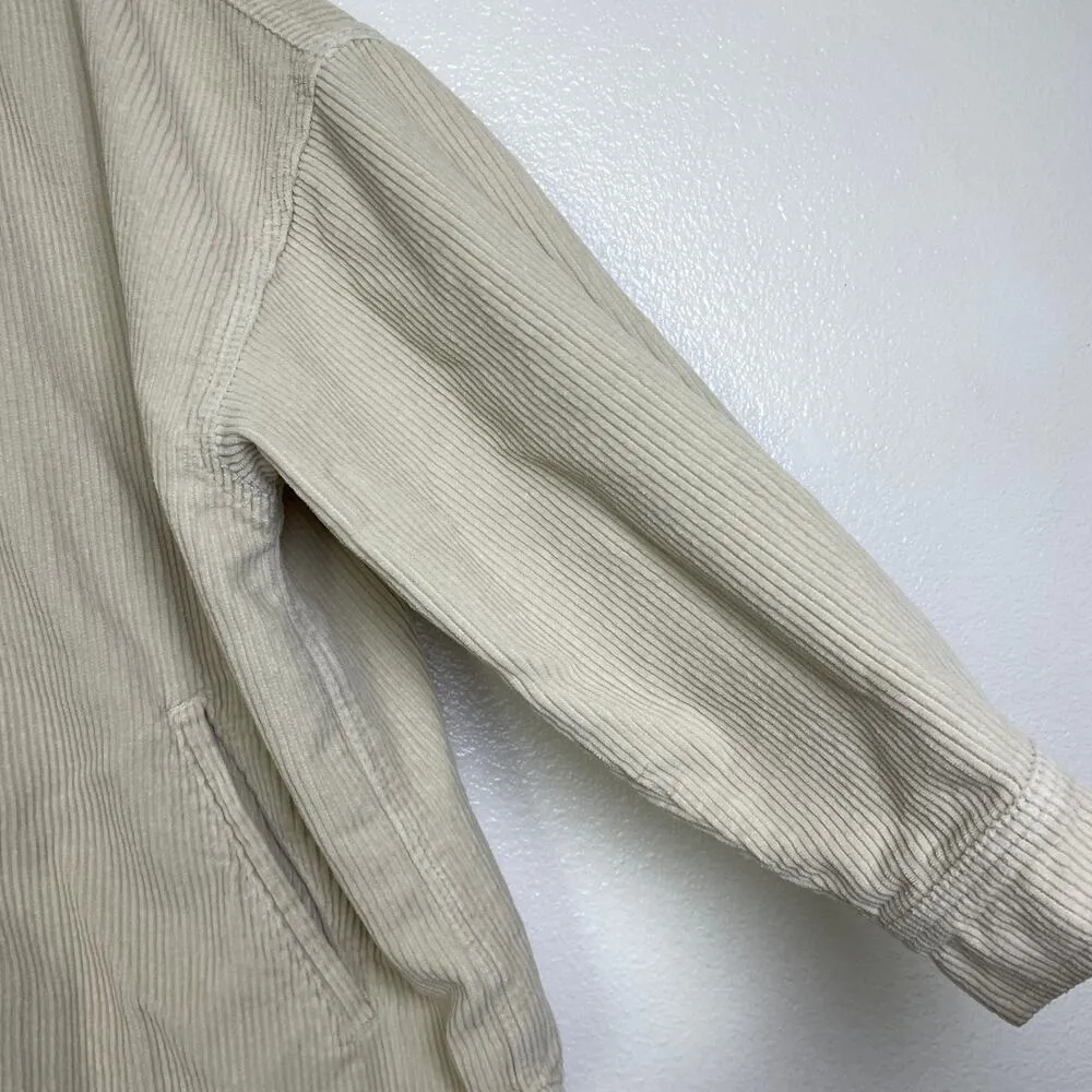 Reformation Womens Size XS Jennings Corduroy Shacket Button Up Long Sleeve Beige - Image 6