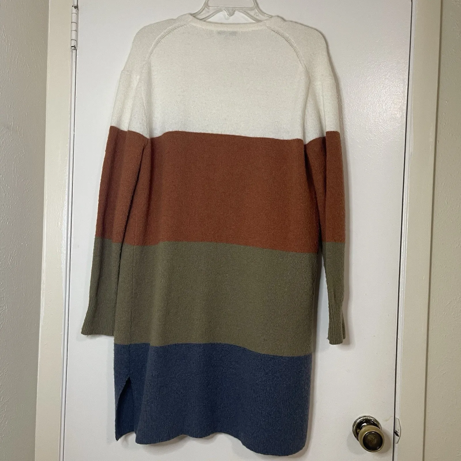 MADEWELL color me bad color block long cardigan wool blend size small - Image 6
