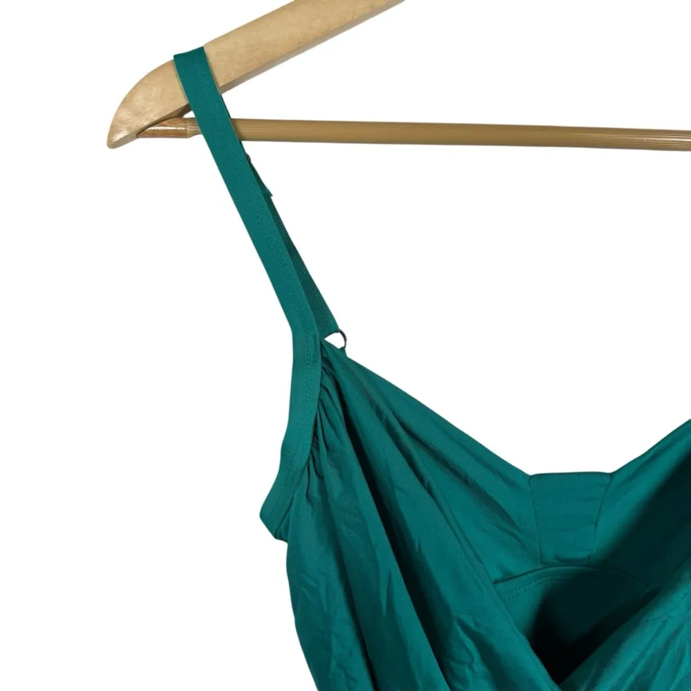 Jantzen Women’s Ruched Surplice Tummy Control One Piece in Teal Size S/M - Image 4