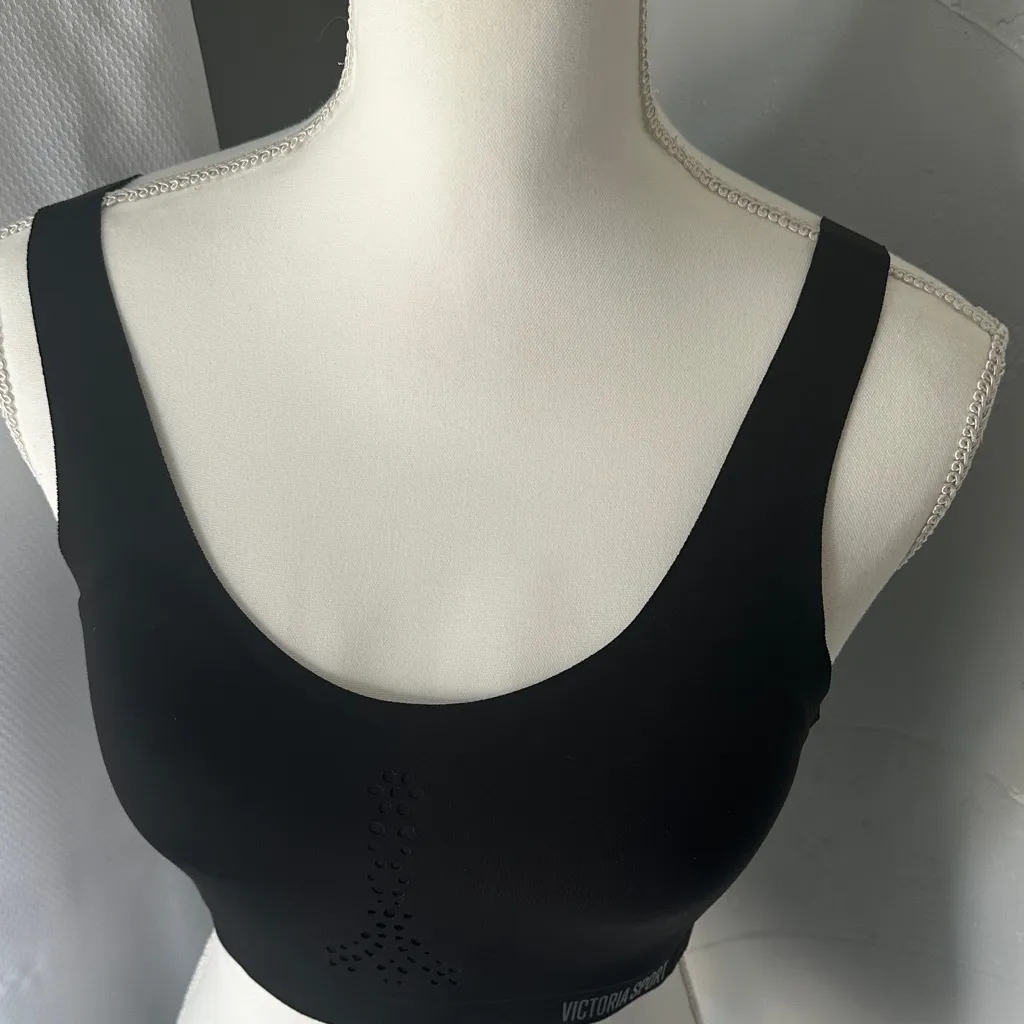 Victoria's Secret Black Sports Bra with Perforated Design - Image 6