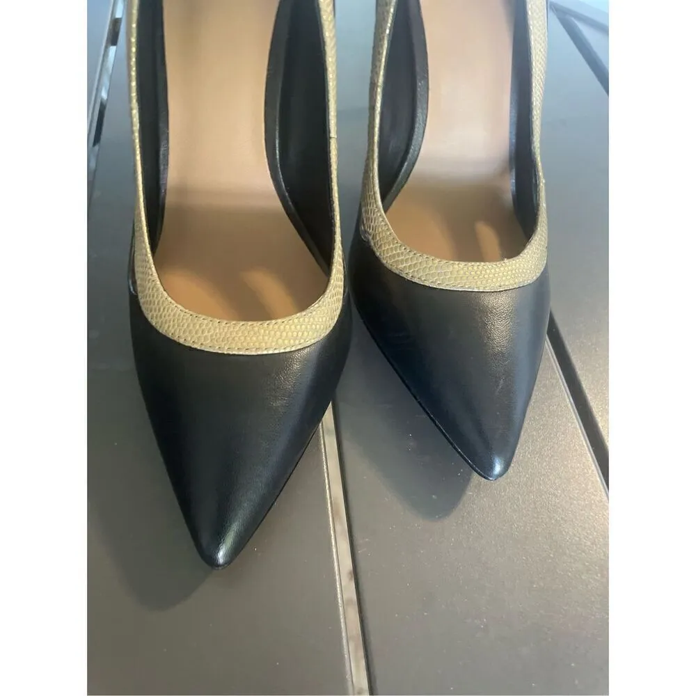 NWOB Ava&Aiden Black/ Gold Leather Pumps/ Stilletos Size 8.5 Black - Image 16