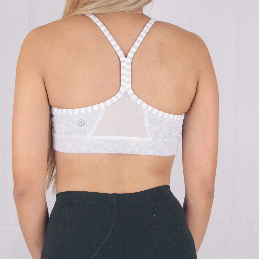 Lululemon Flow Y Gray Rose Herringbone Sports Bra Size 6 - Image 3