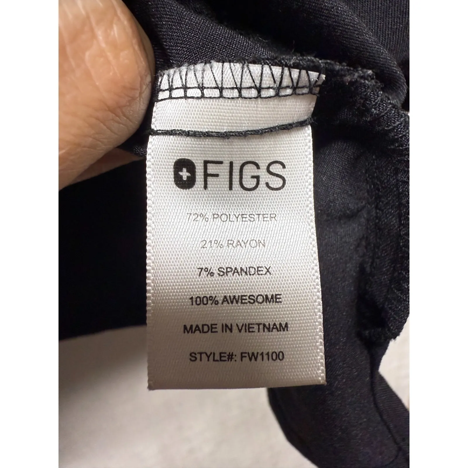 Figs Scrub Top Women XL Black Casma 3 Pocket V Neck Medical Nurse Stretch FW1100 - Image 4