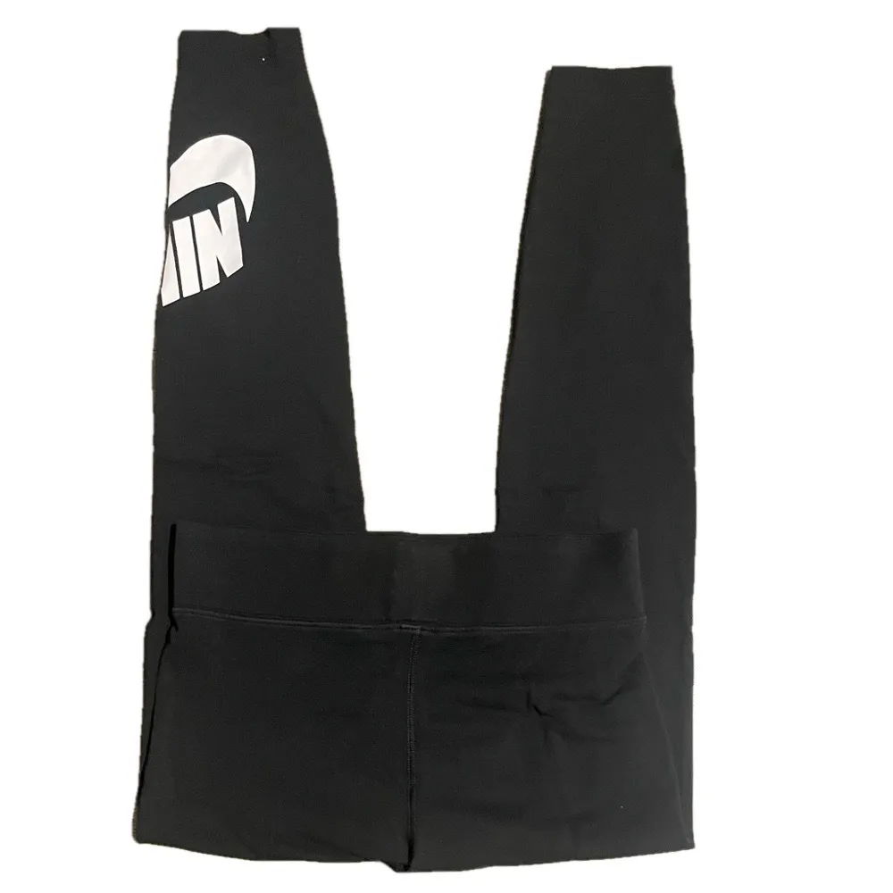 Nike Black Athletic Leggings Swoosh Logo Women Medium Workout Casual Activewear - Image 8