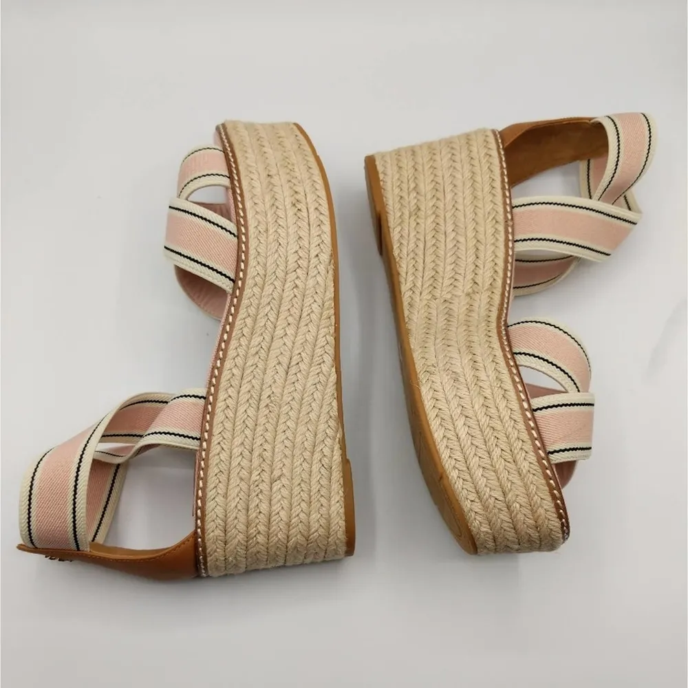 Tory Burch Frieda Espadrille Sandal Platform Open Toe Jute Wedge 7.5 NWOB - Image 4
