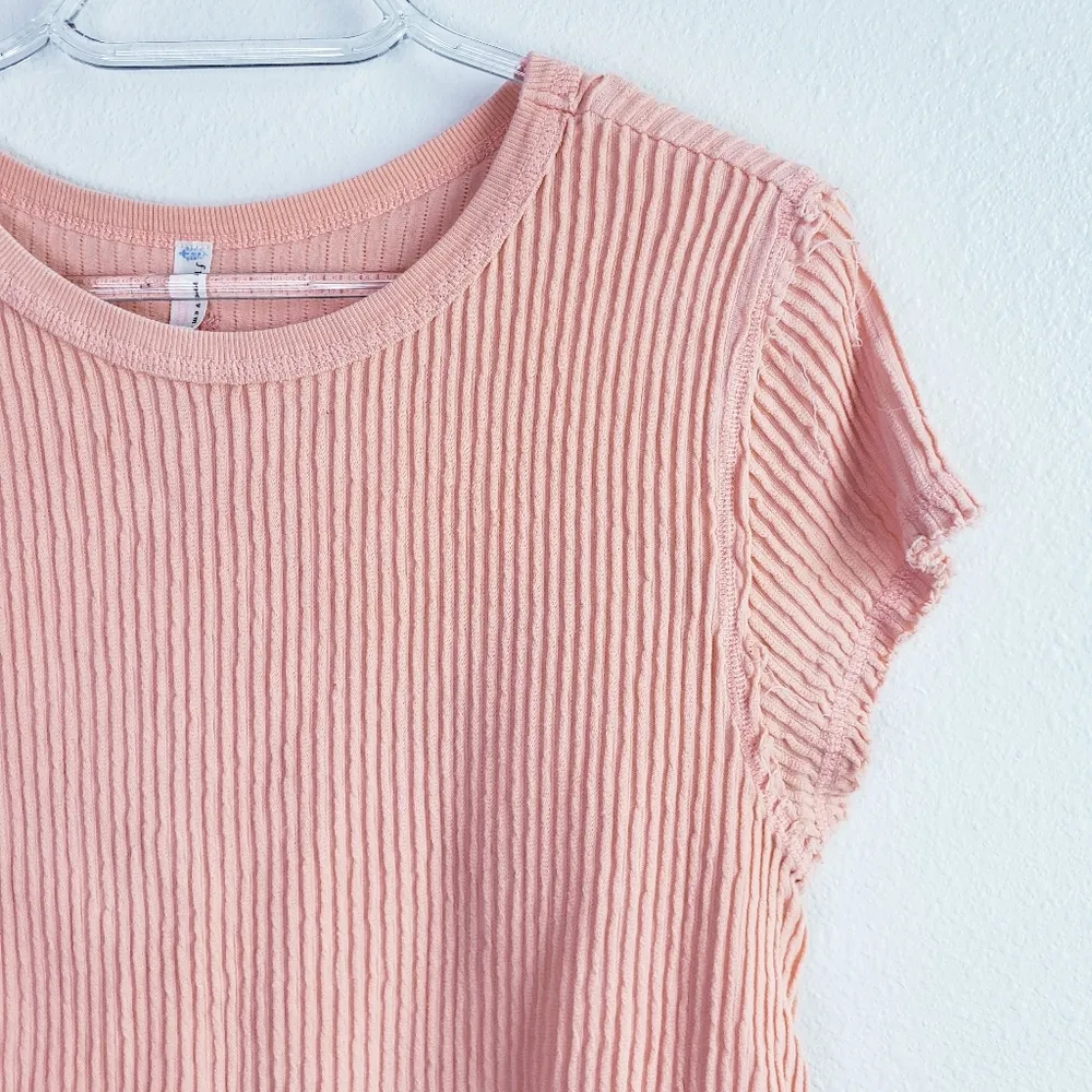 Free People Second Base Tee Shirt Ribbed Short Sleeve - Image 3