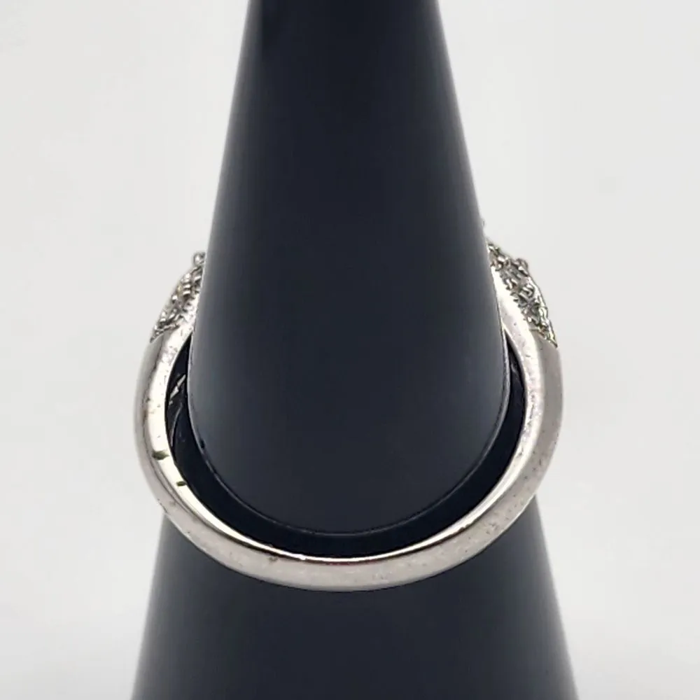 Meda Sterling Silver Halo Marquise CZ Ring (7) Silver - Image 4