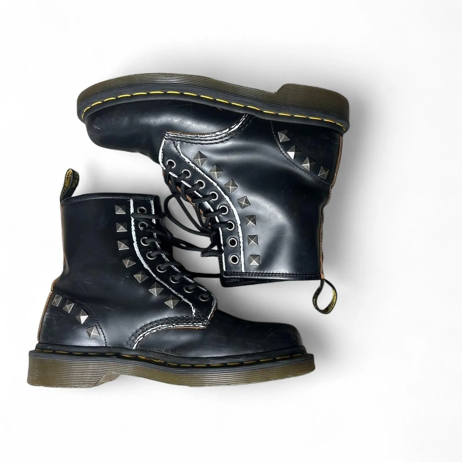 dr martens size 7 studded black mace 1460 combat boot - Image 2