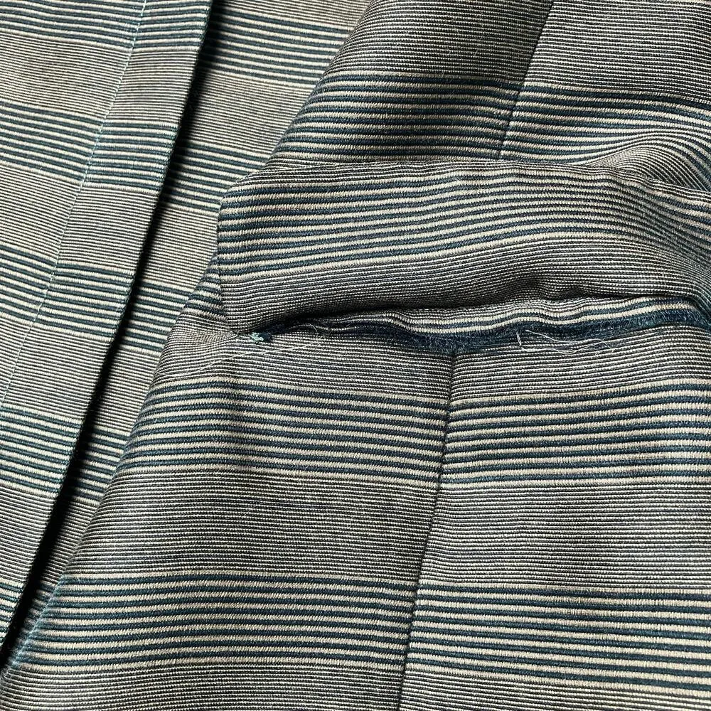 VTG 60’s Dress Coat Moe Nathan Sz S/M Brown Striped Zip Midi Long Sleeve Classic - Image 14