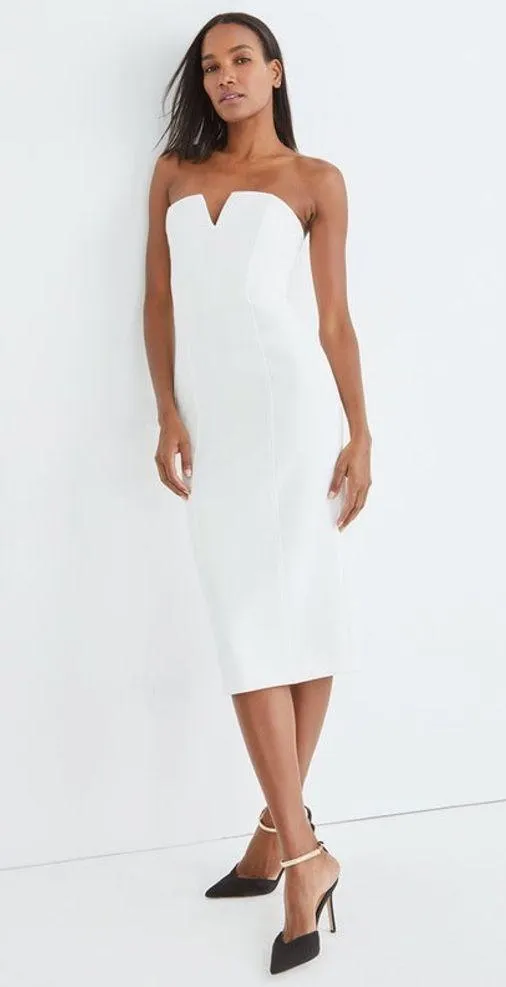 Veronica Beard Nabi WHITE Strapless Midi Dress in White, Size 14 New w/Tag $698 - Image 5