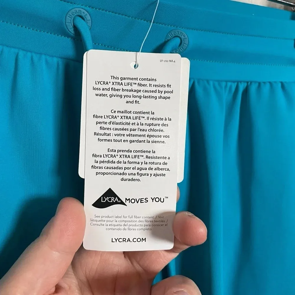 NWT L.L. Bean BeanSport Pull-On Swim Shorts in Turquoise Size XS - Image 4