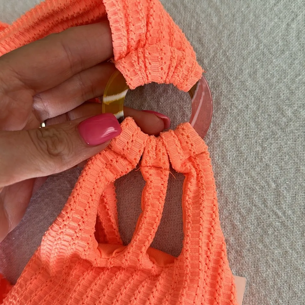 BECCA womens Line in the Sand Skylar Rib Textured Ring BIKINI SET, Medium,$156 - Image 6