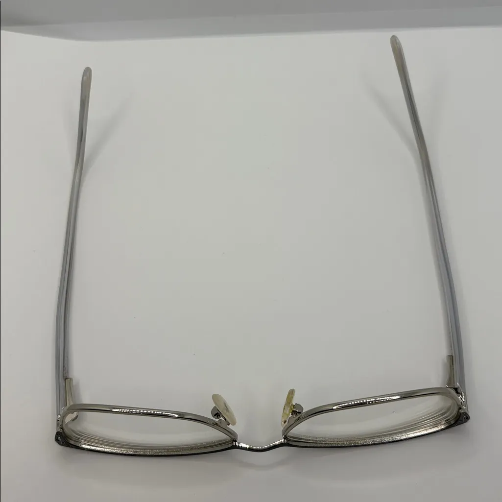 Women’s Modz Titanium Countess Eyeglasses semi cat eye full rim metal white Silver - Image 9