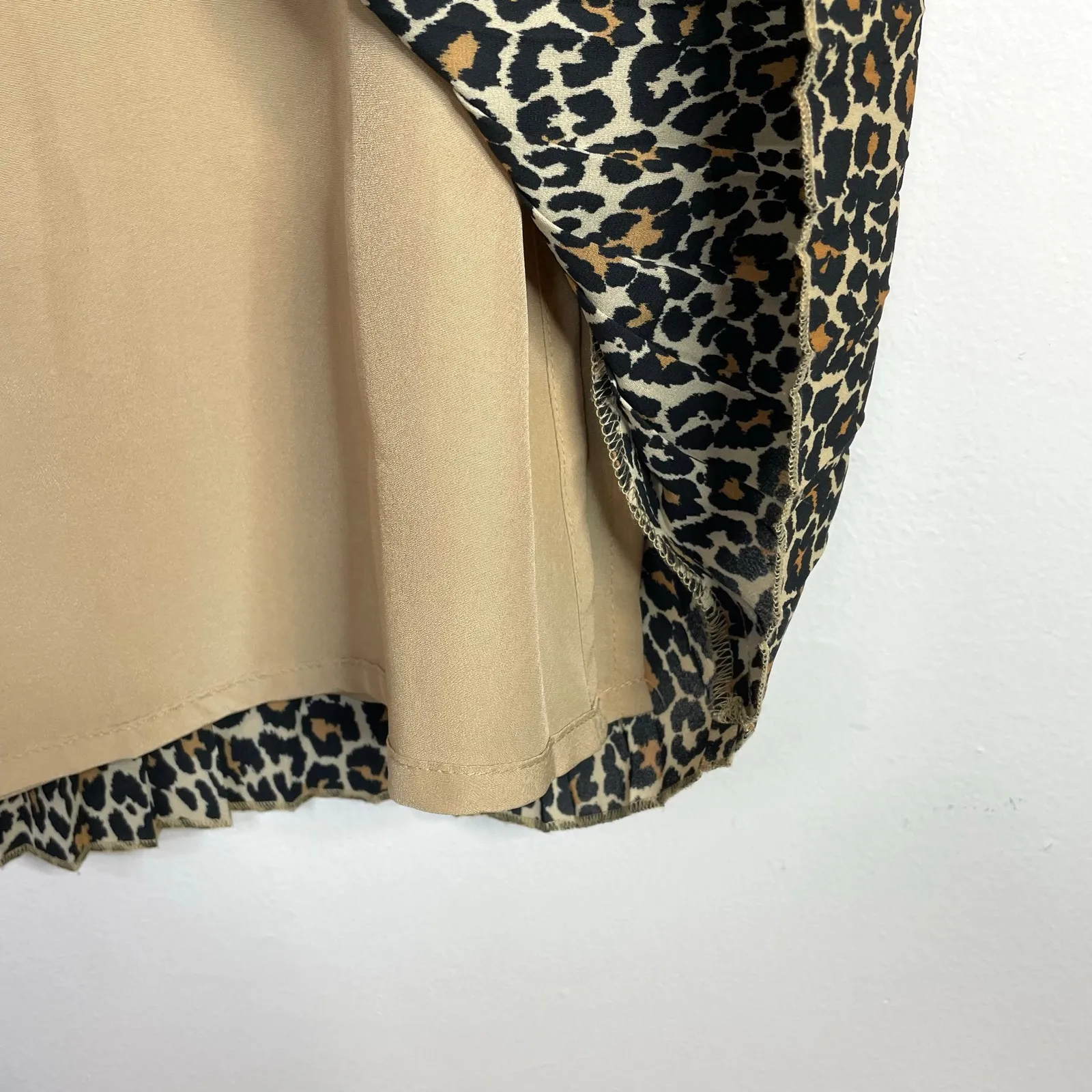 J Crew Factory Pleated Midi Skirt Leopard Cheetah Animal Print Black Tan women 2 - Image 7