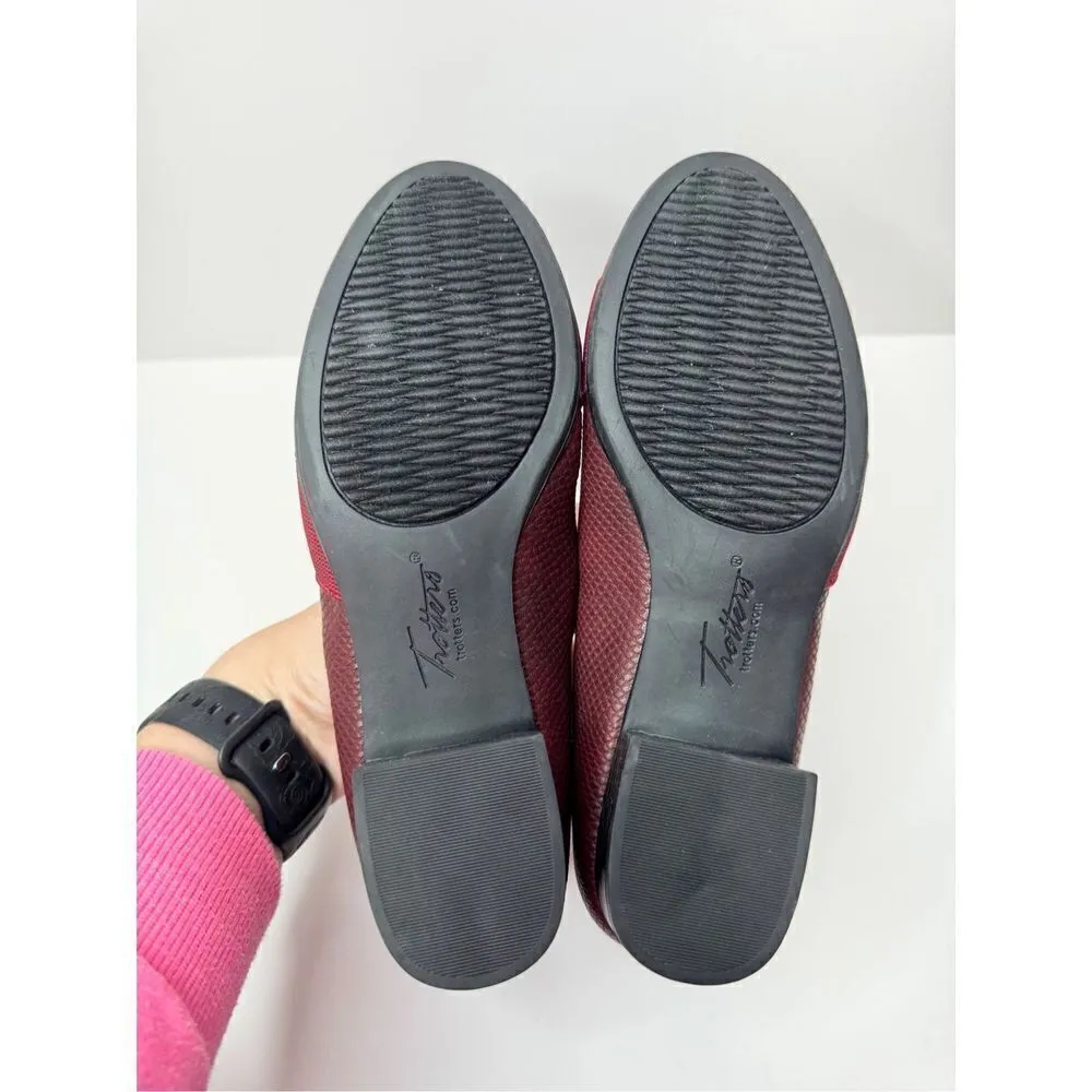 Trotters Loafers Womens Size 5 Red Wine Leather Padded Slip On Casual Shoes NEW - Image 11