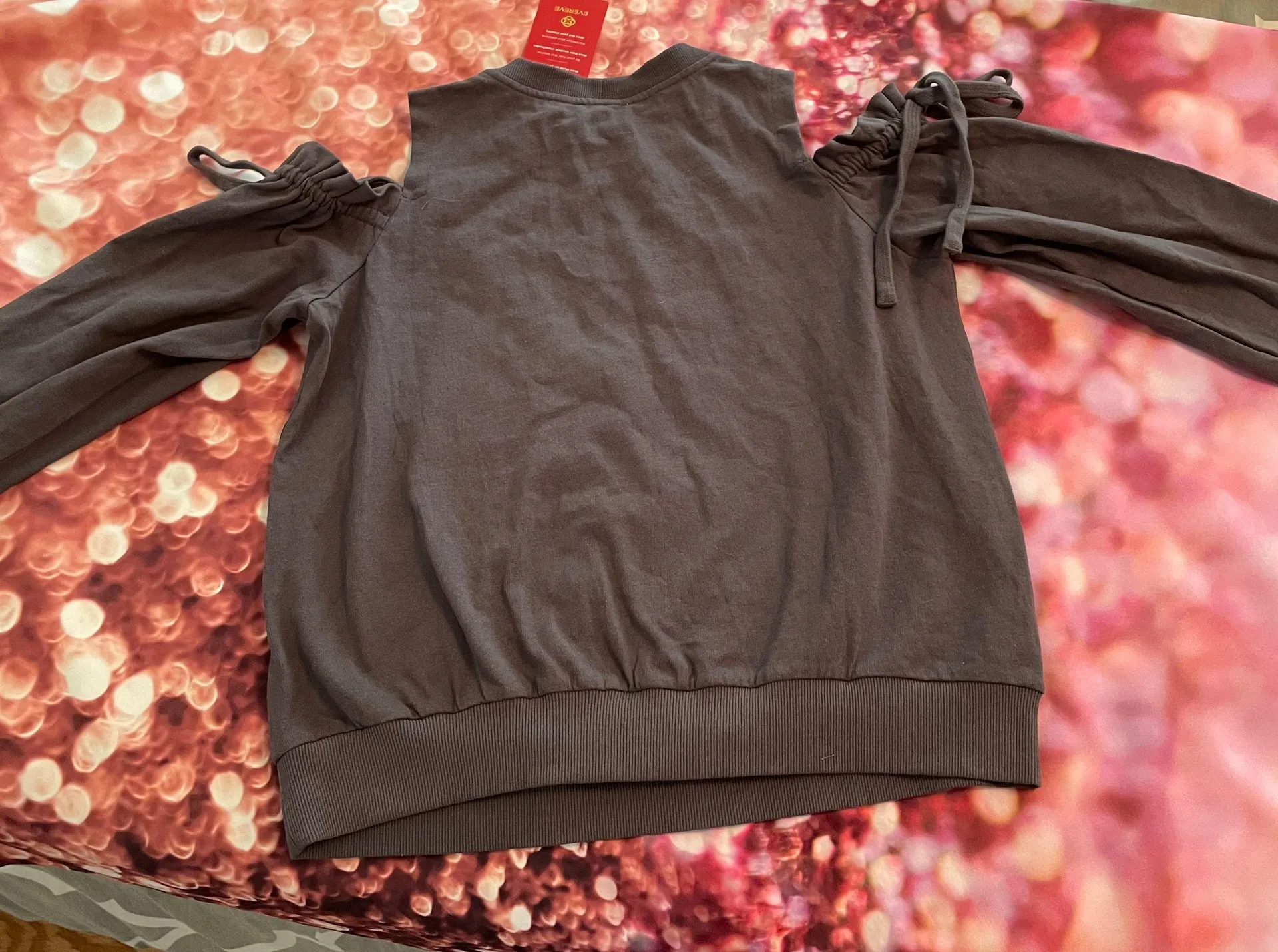 Lush Cold Shoulder Tie Sweater Pullover  - Image 4