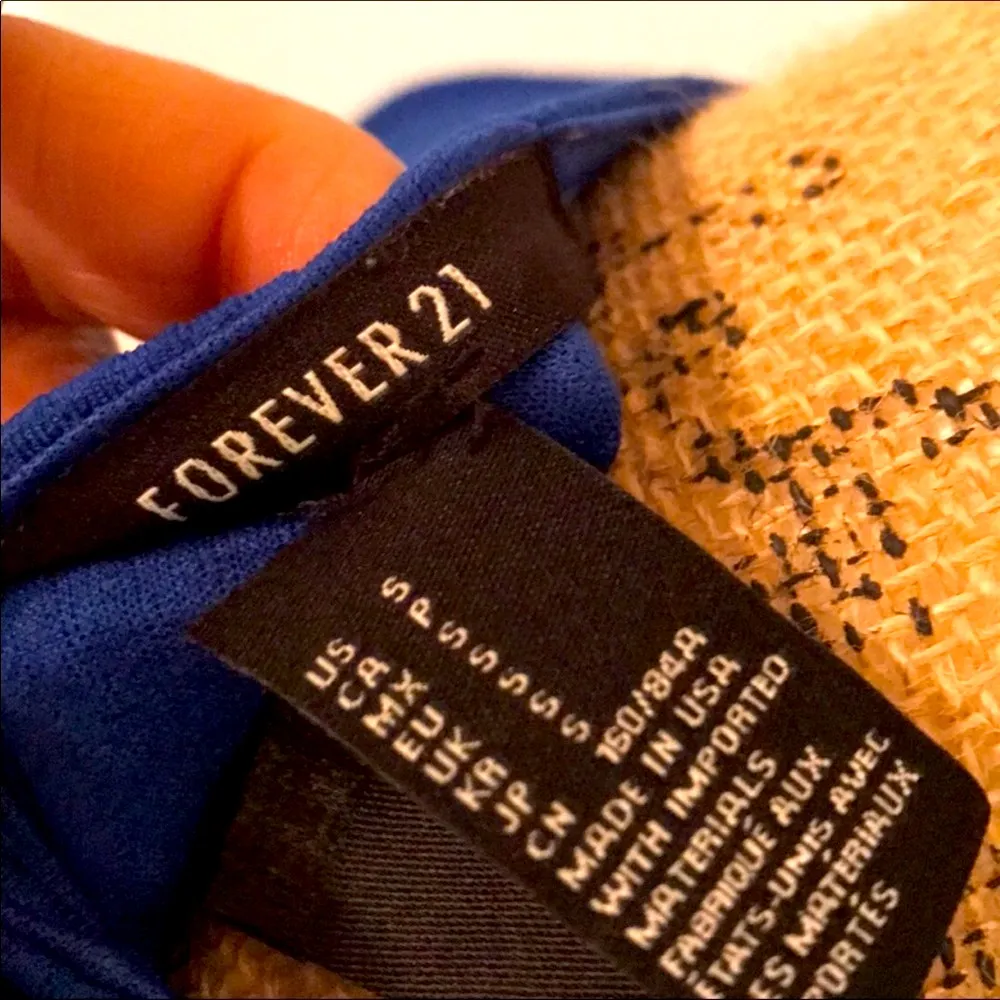 Forever 21 Blue Scoop Neck Keyhole Back Flare Skater Dress - Image 5