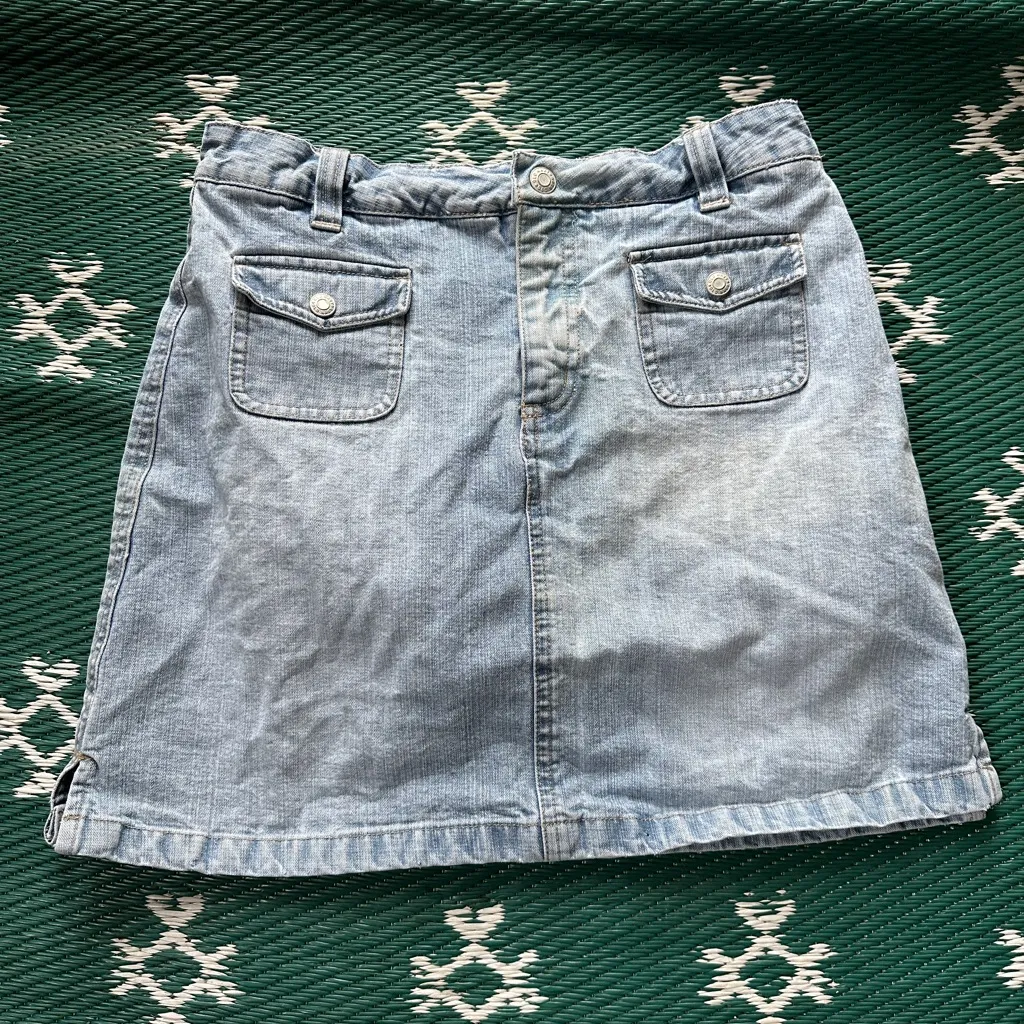 Vintage 90s Old Navy Denim Skort Light Wash Y2K Mini XS S - Image 2