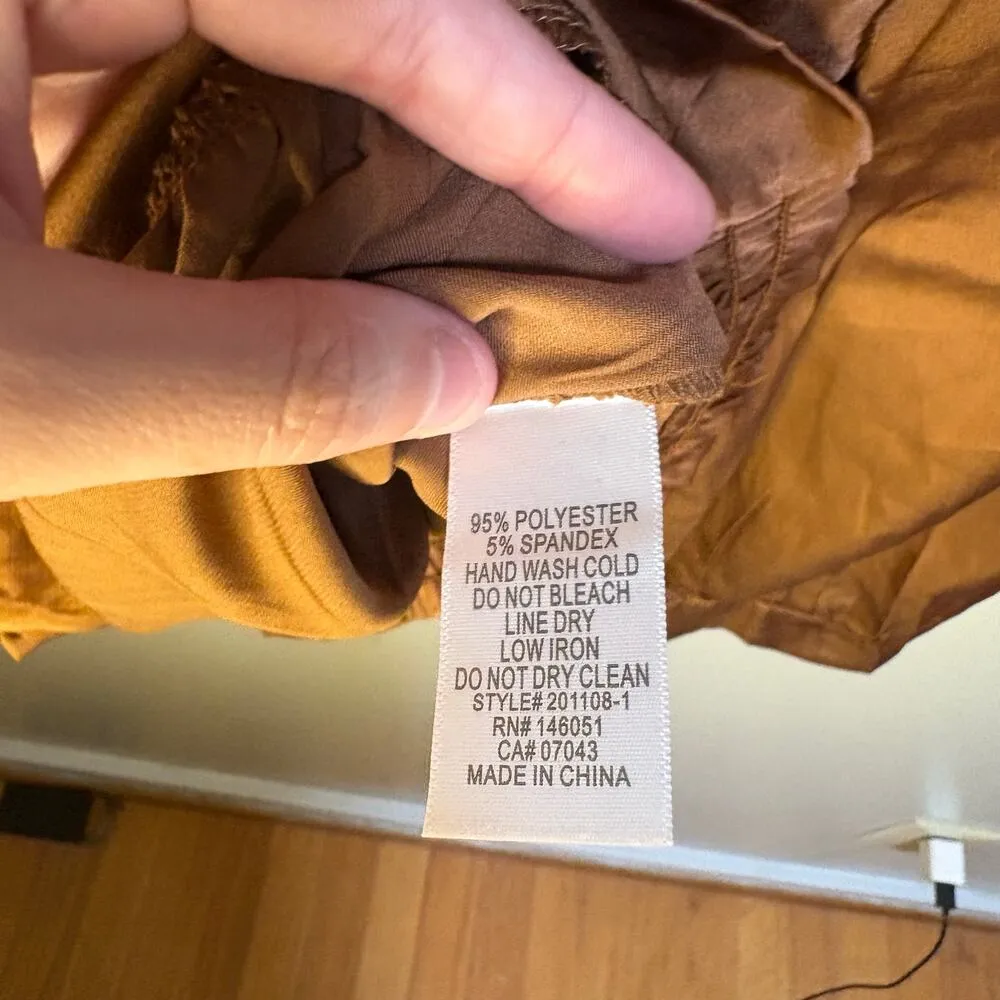 Monteau Los Angeles Brown Cropped Tie Back Keyhole Small 3/4 Balloon Sleeve - Image 6