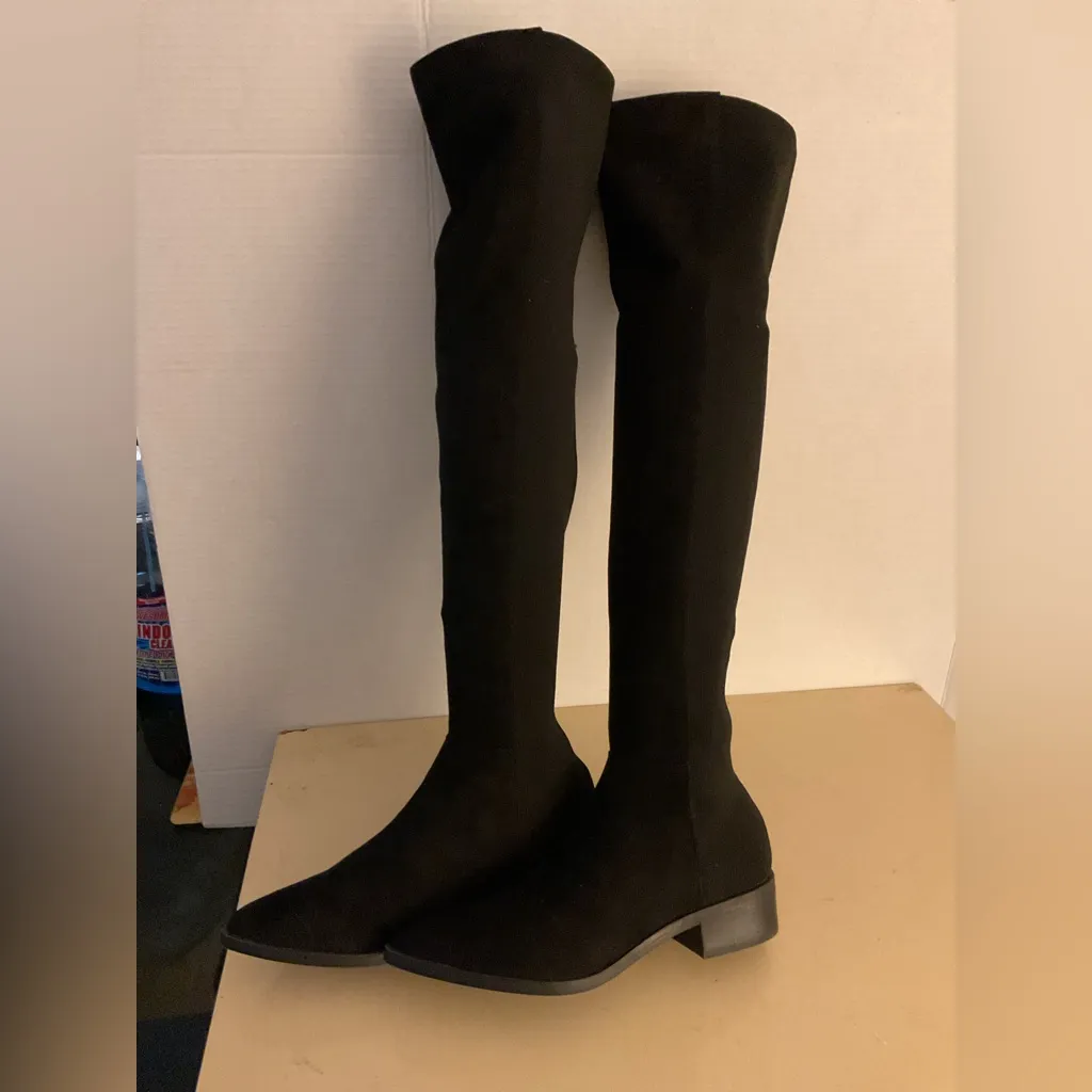 Steve Madden women black suede OTK Jolly Sleek Boots size 5.5 - Image 12
