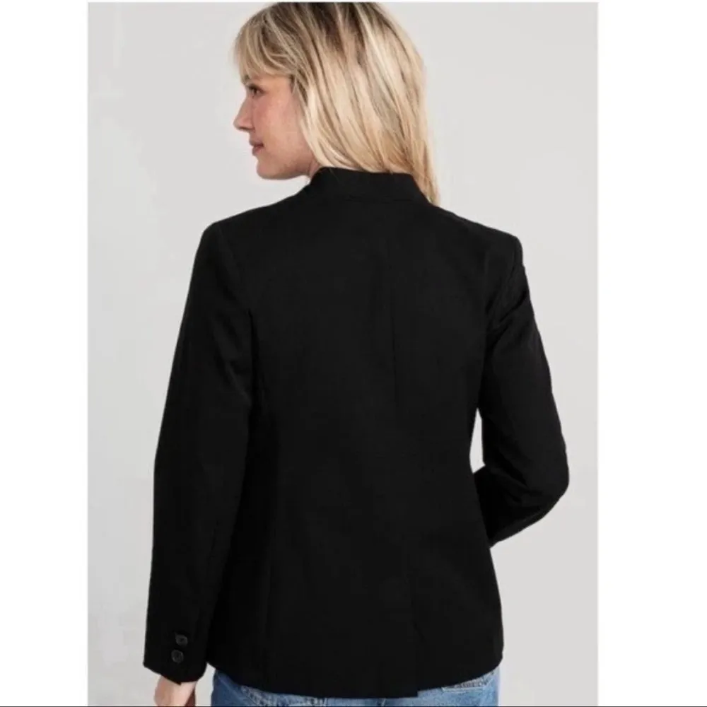 Old Navy Pixie Notched Collar Single Breasted Blazer Jacket Minimalist Black XXL - Image 2