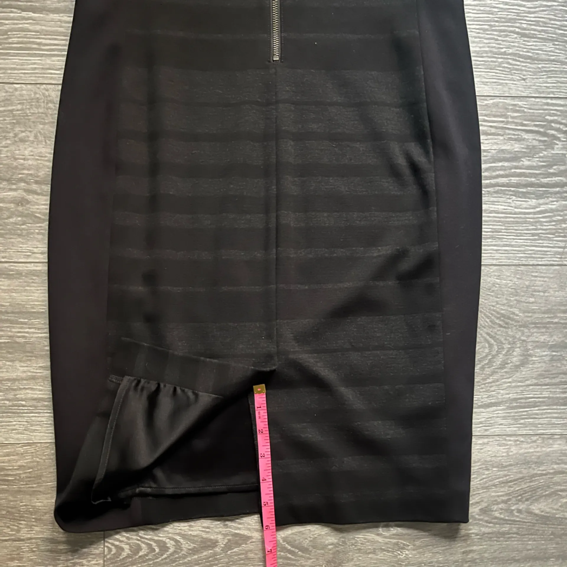 Eileen Fisher Black Gray Striped Sleeveless Fitted Knee Length Dress Size 10 - Image 8