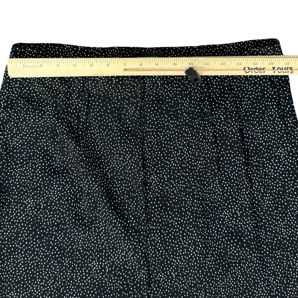 Express Black White Polka Dot Tapered Pleated Ankle High Rise Dress Pants sz 14 - Image 2