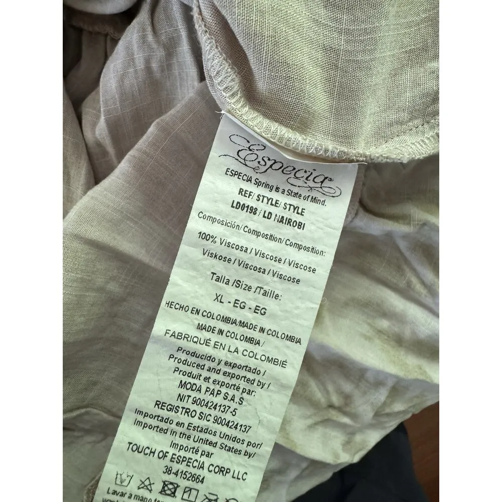 Especia Nairobi Animal Print Smocked Maxi Dress Size Maternity XL Tiered Brown - Image 9