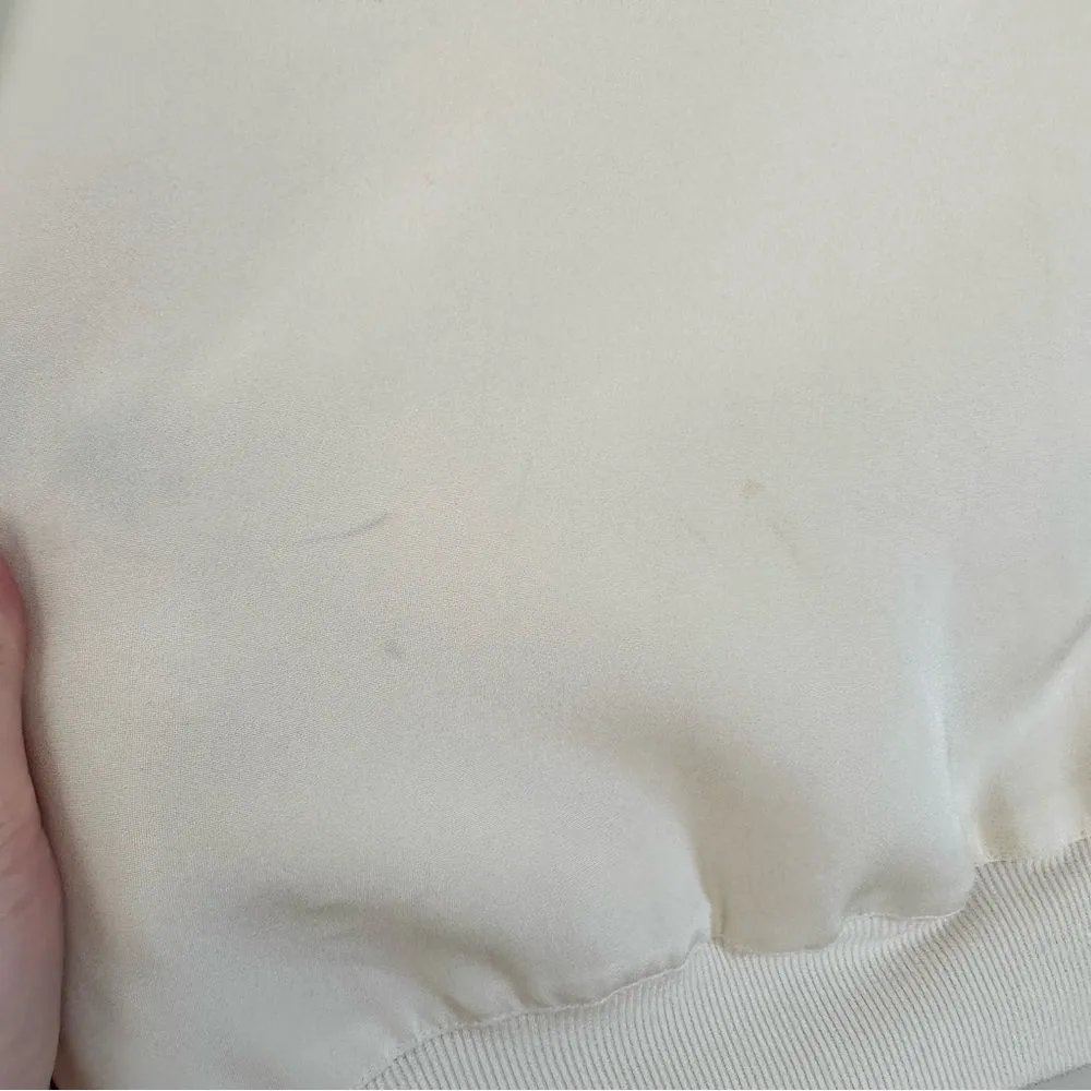 Joseph  Women’s Extra Small 100% Silk Zip Up Cream Jacket - Image 9