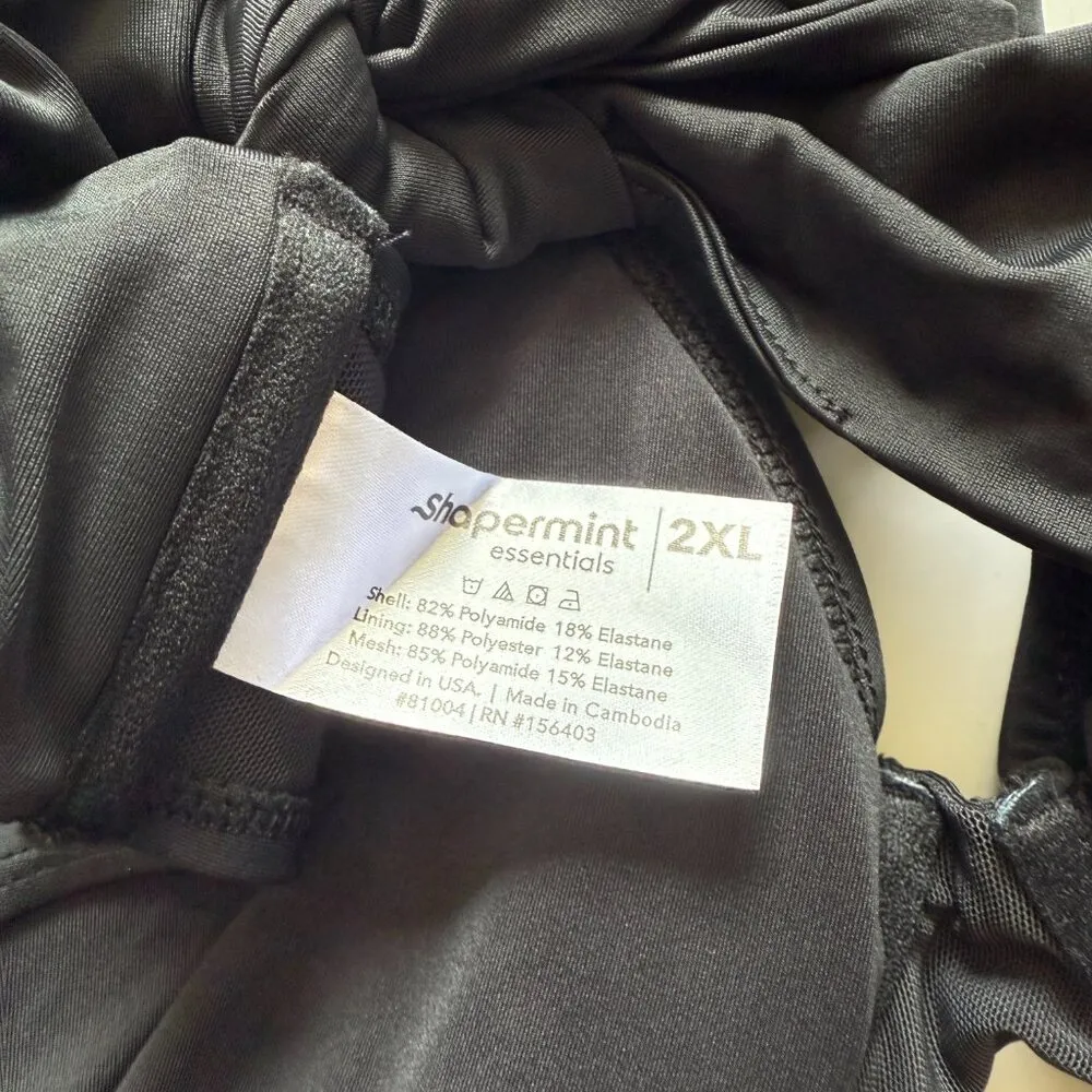 NWT Shapermint Essentials Full Coverage Halter Bikini Top Black Size 2XL NEW - Image 10