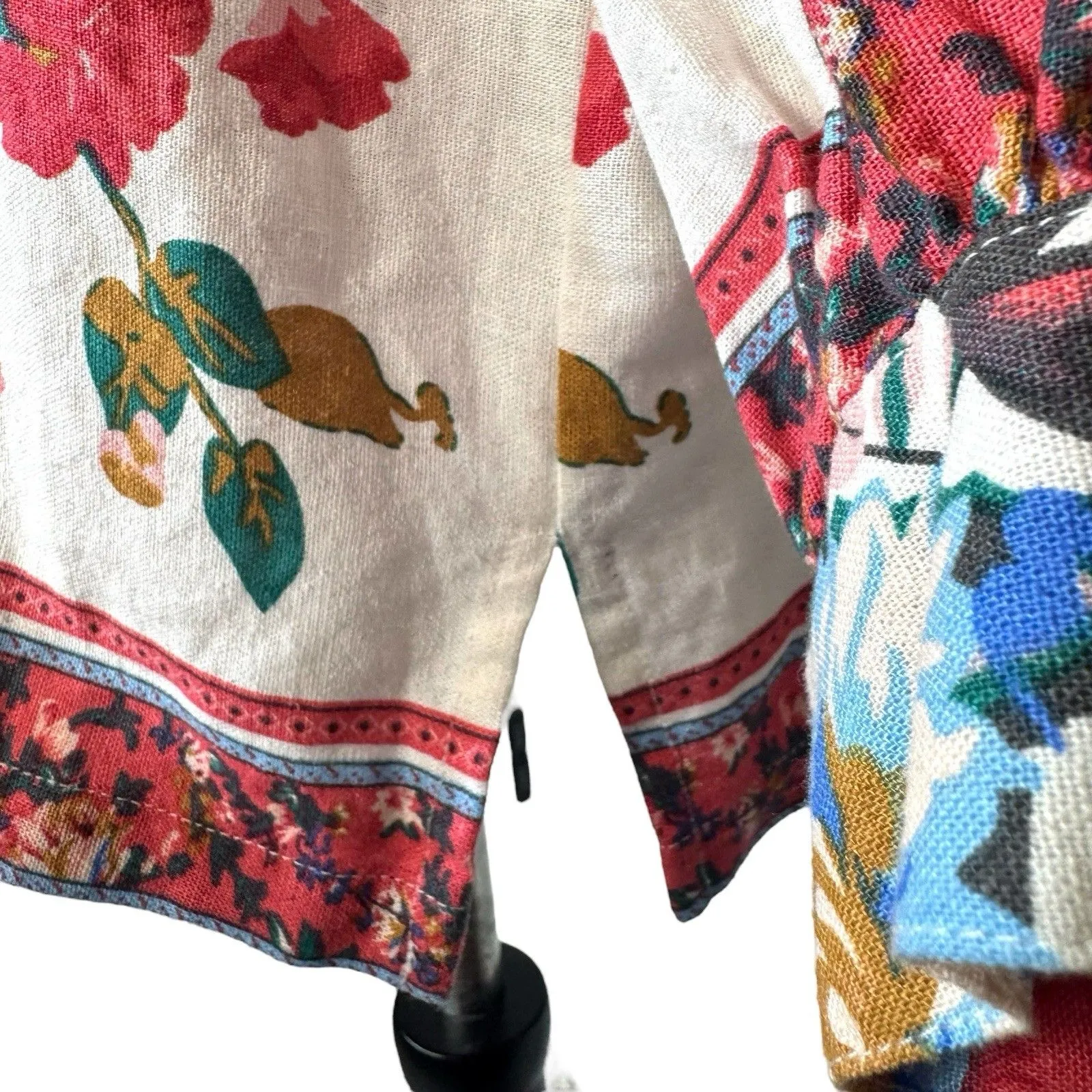 Cynthia Rowley Floral Button Up Tunic Blouse Size 3X Multicolor Boho Peasant NWT - Image 8