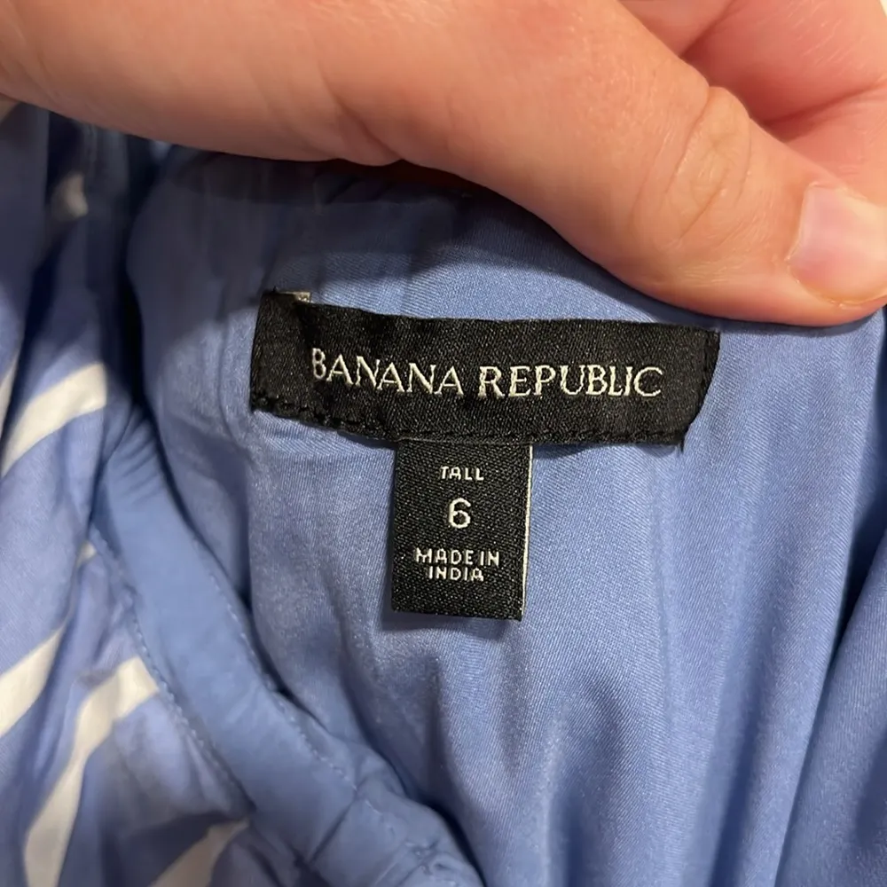 Banana Republic One Shoulder Belted Stripe Dress Size 6 Tall - Image 5