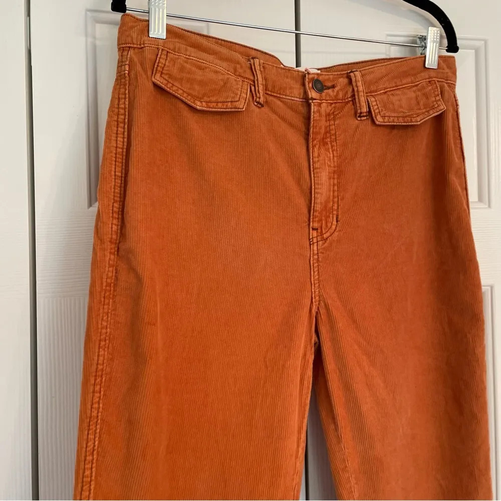 We the Free Orange Corduroy Straight Leg Pants Cargo Sz 30 - Image 8
