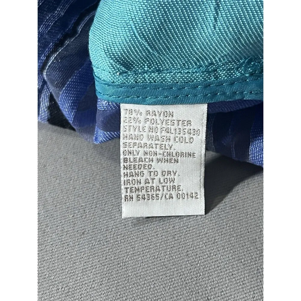 Tan Jay Retro Striped Blue Semi Sheer Button Up Lightweight Collar Size XL Size L - Image 5