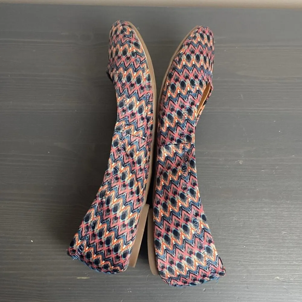 Lucky Brand Echo Ballet Flat Multicolor Aztec Woven Design Size 8 - Image 6