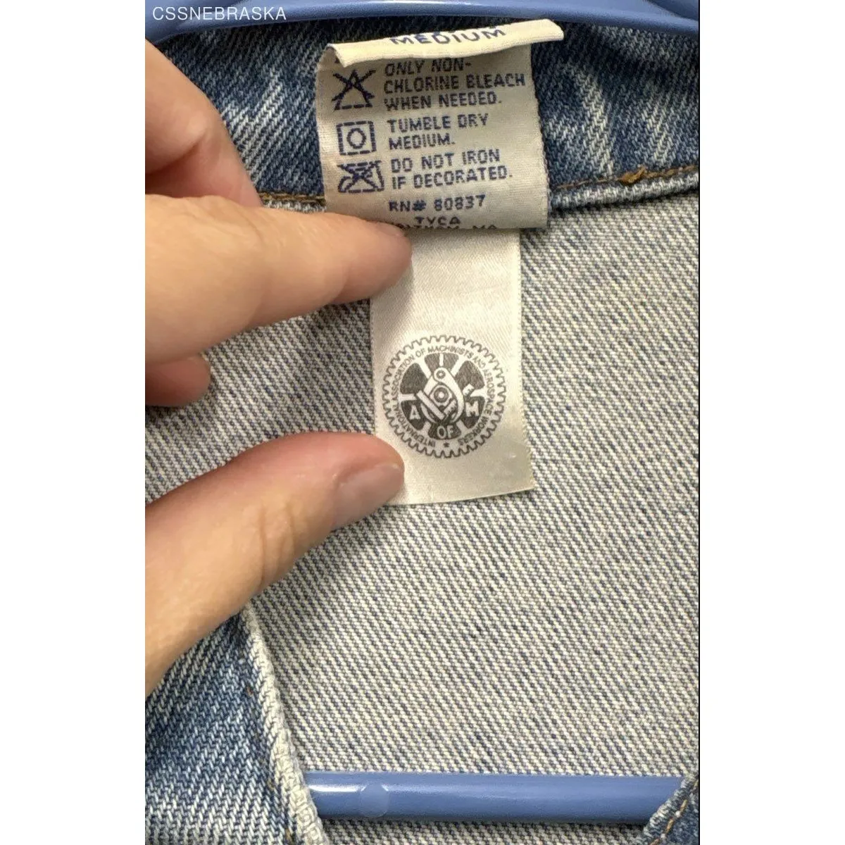 International Association Of Machinists & Aerospace Workers Womens Jean Jacket M Blue Size 8 - Image 7