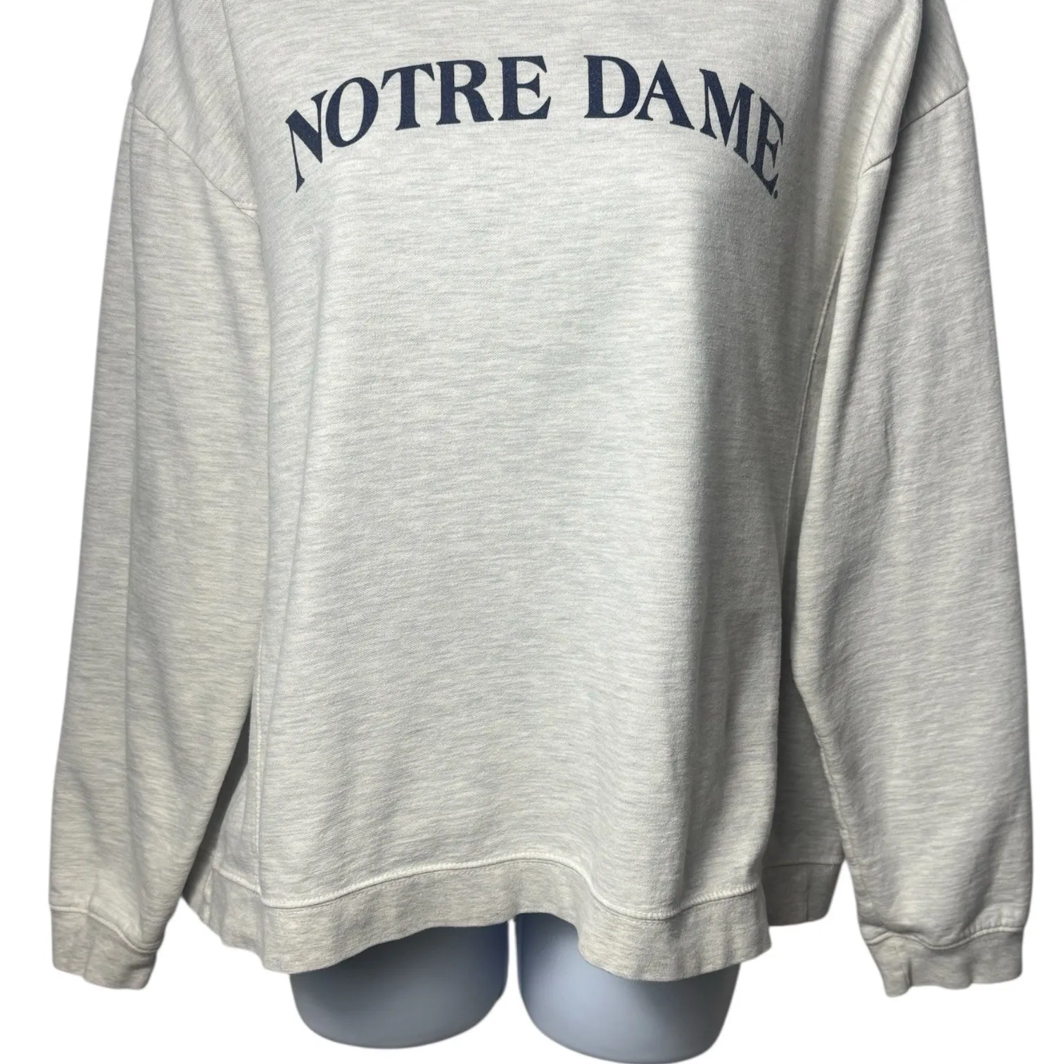 Shamrock Notre Dame College Spellout Crewneck Academia Cozy Athleisure L Gray Size L - Image 4
