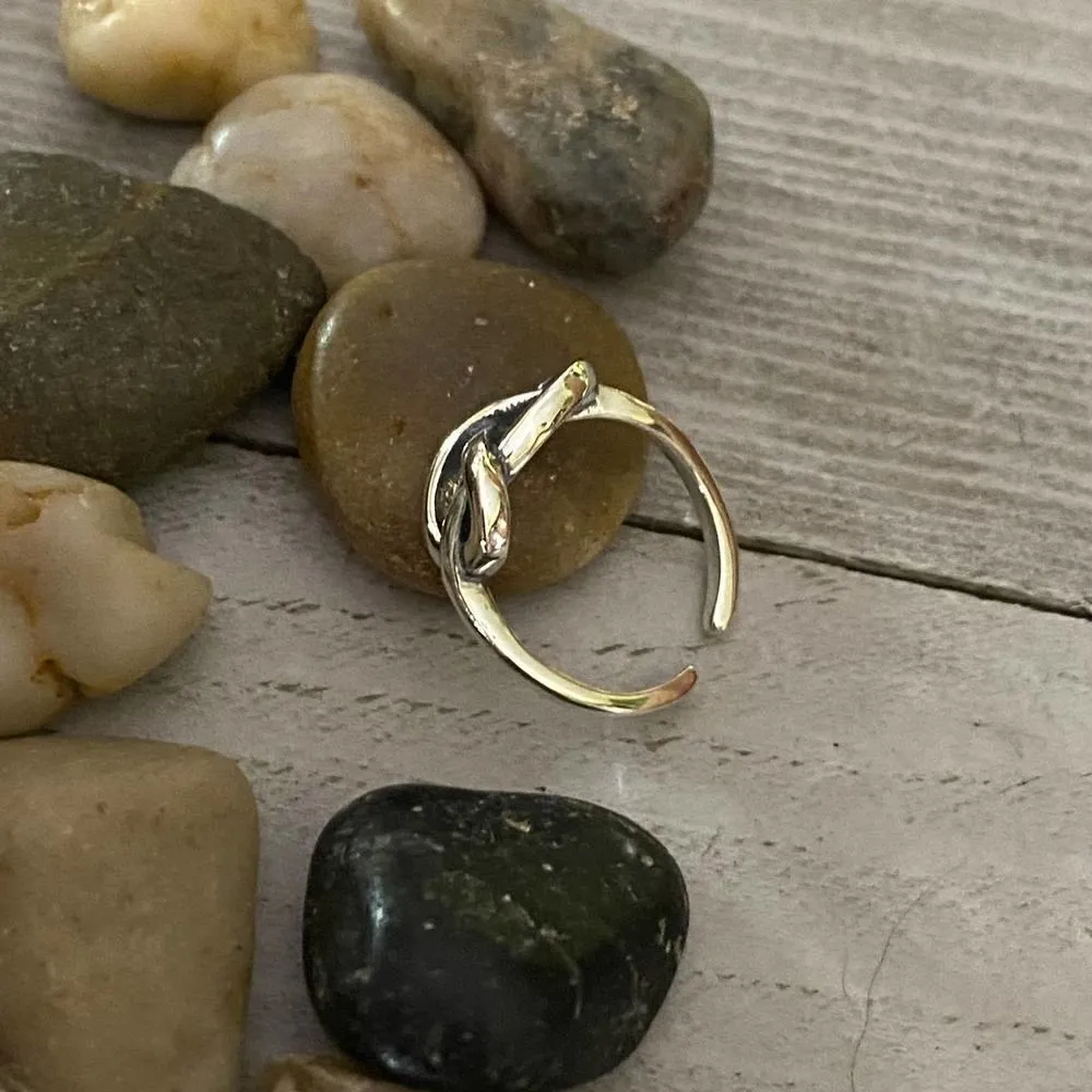 Sterling Silver Knot Toe Ring, Midi Ring, Boho Ring - Image 3