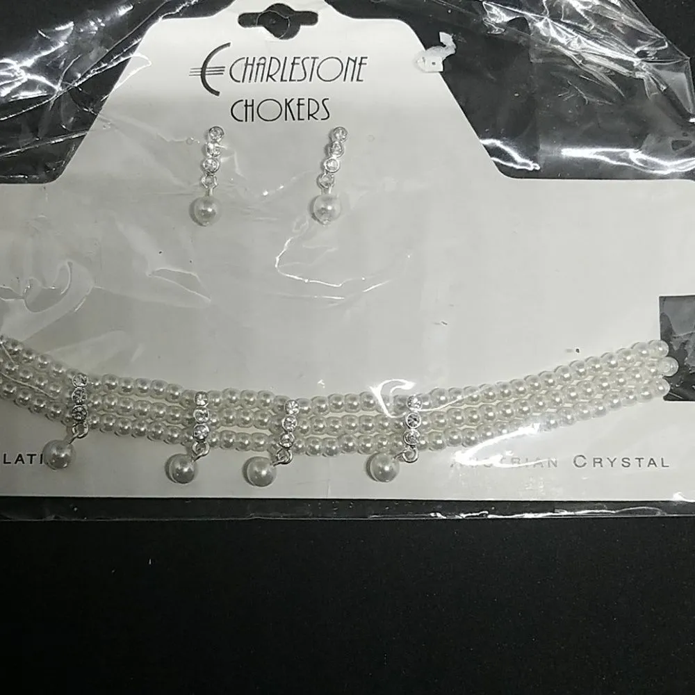 NWT Charlestone Chokers Austrian Crystal Set White - Image 2