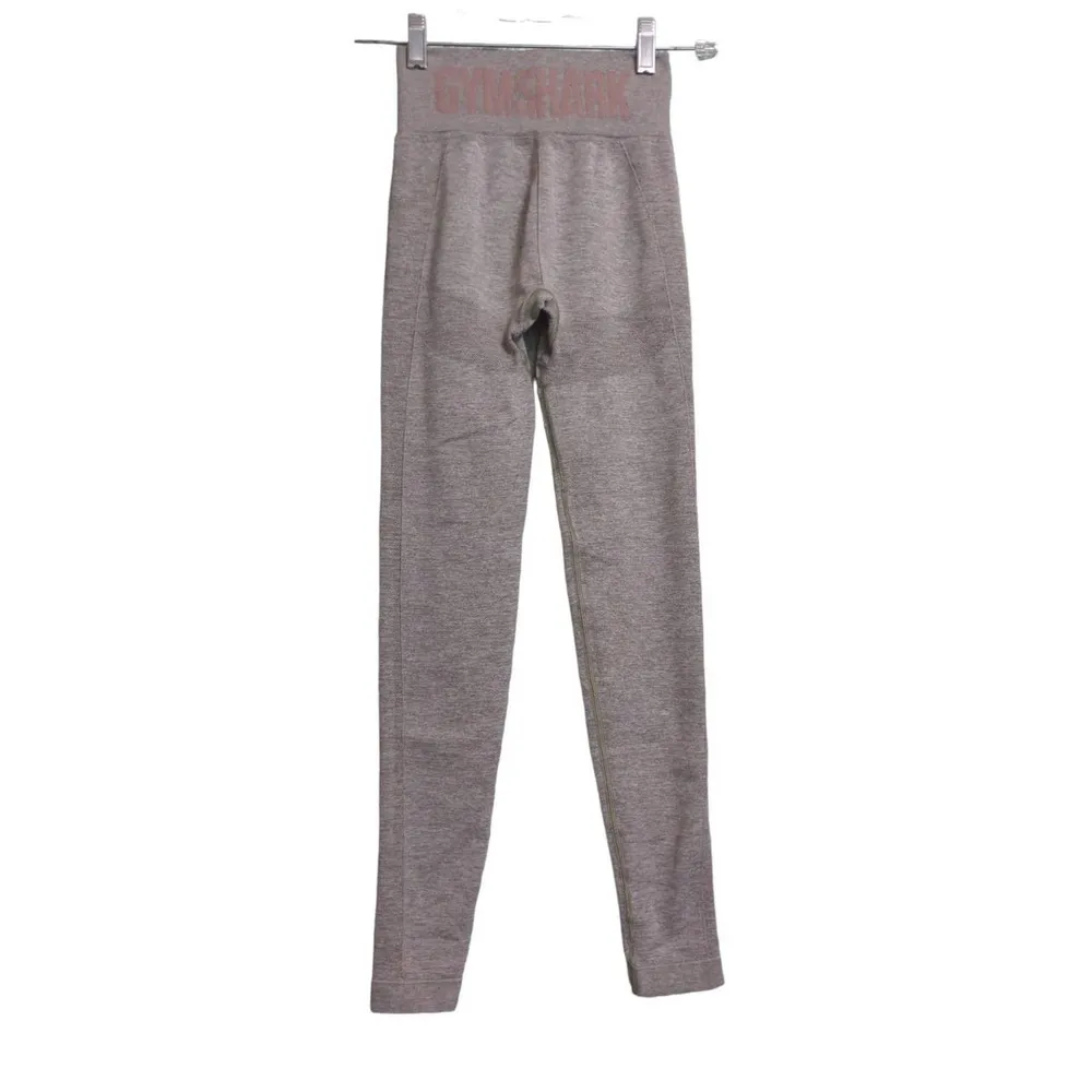 Gymshark Flex Leggings Pants Gray Pink Low Rise Heathered Yoga Barre Pull On XS - Image 5