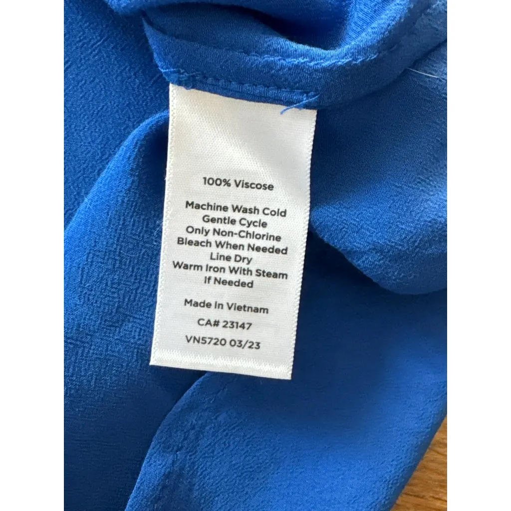 Talbots Womens Blue Button-Up Shirt Size XL NWT Office Career Royal Cobalt - Image 4