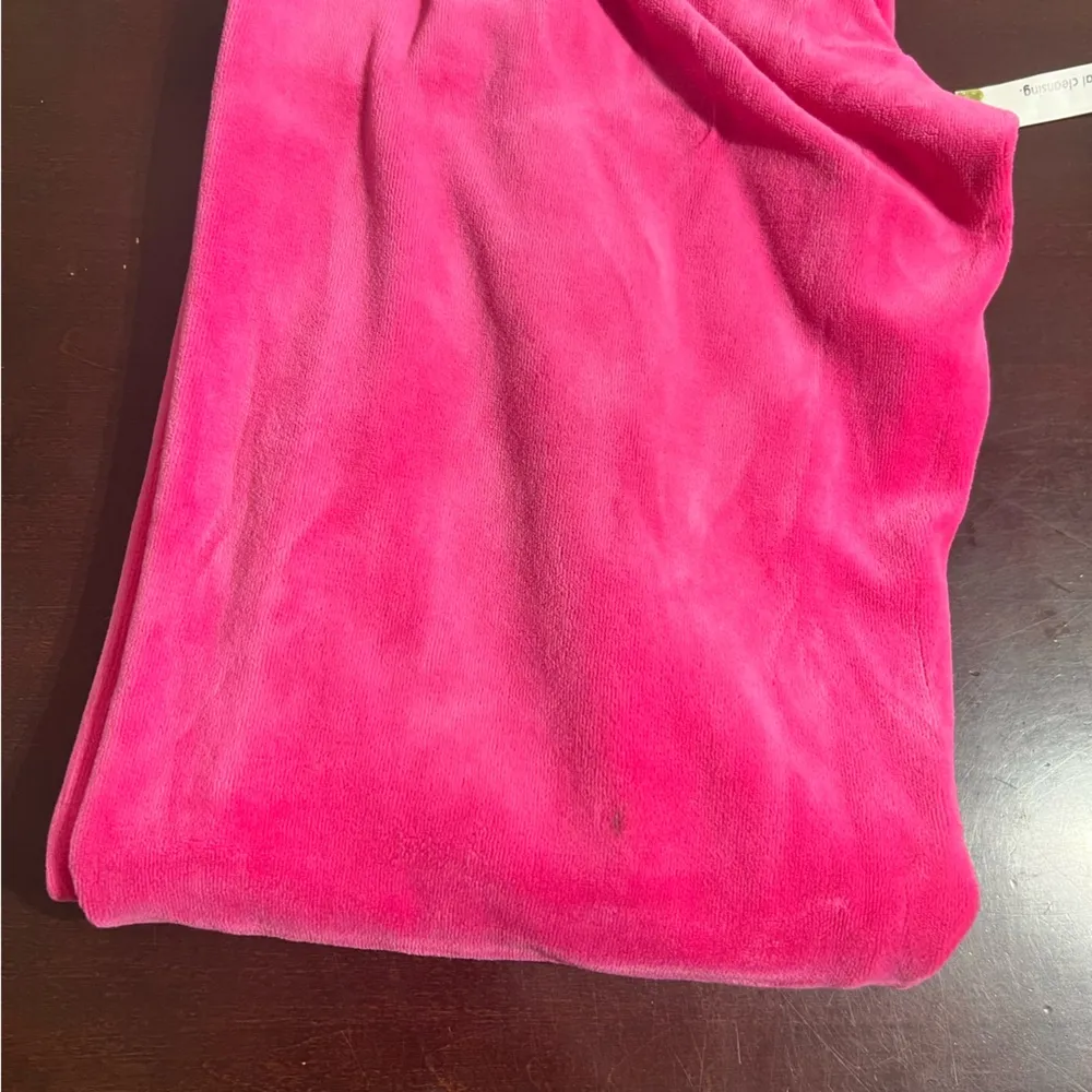 Juicy Couture Pink Velour Pants Sz S Sequin Logo Spellout Y2K * Flawed But Fab * - Image 13